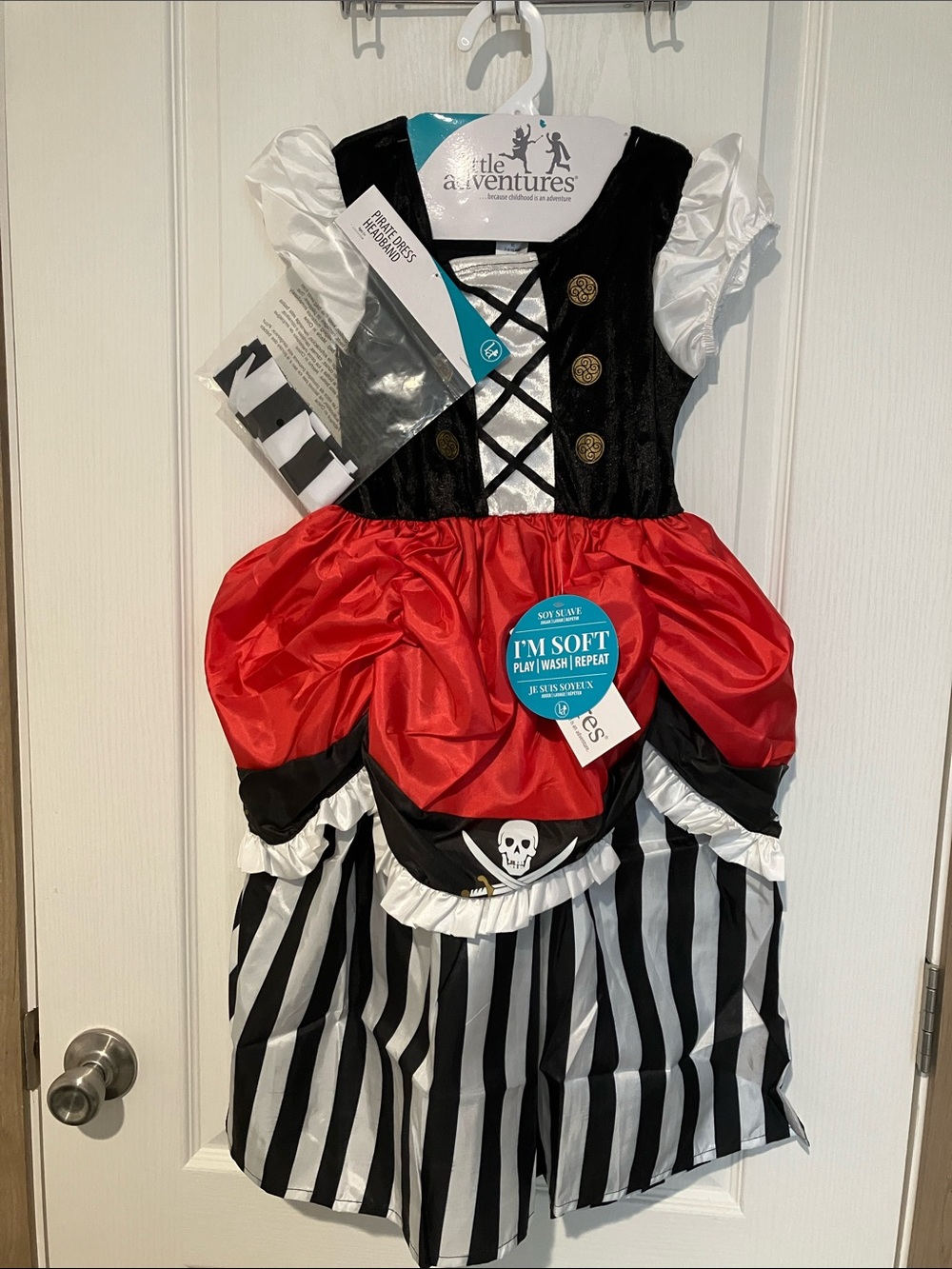 NWT Little Adventures Pirate Dress with Headband (Size XL, Girls 7-9)